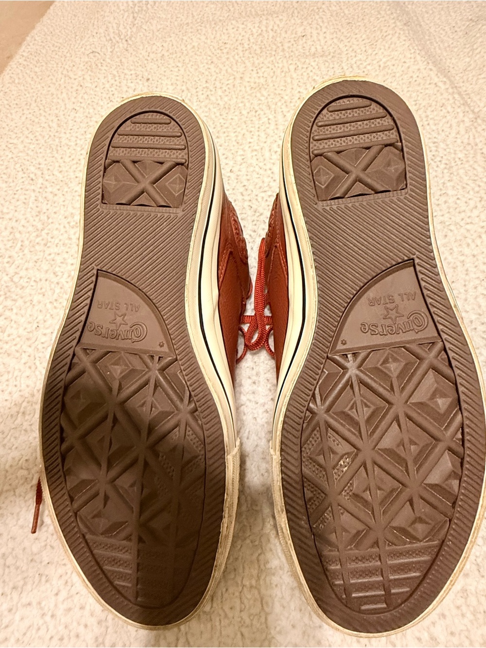 Women Red Leather Converse Chuck Taylor All Star Street - Picture 5 of 5